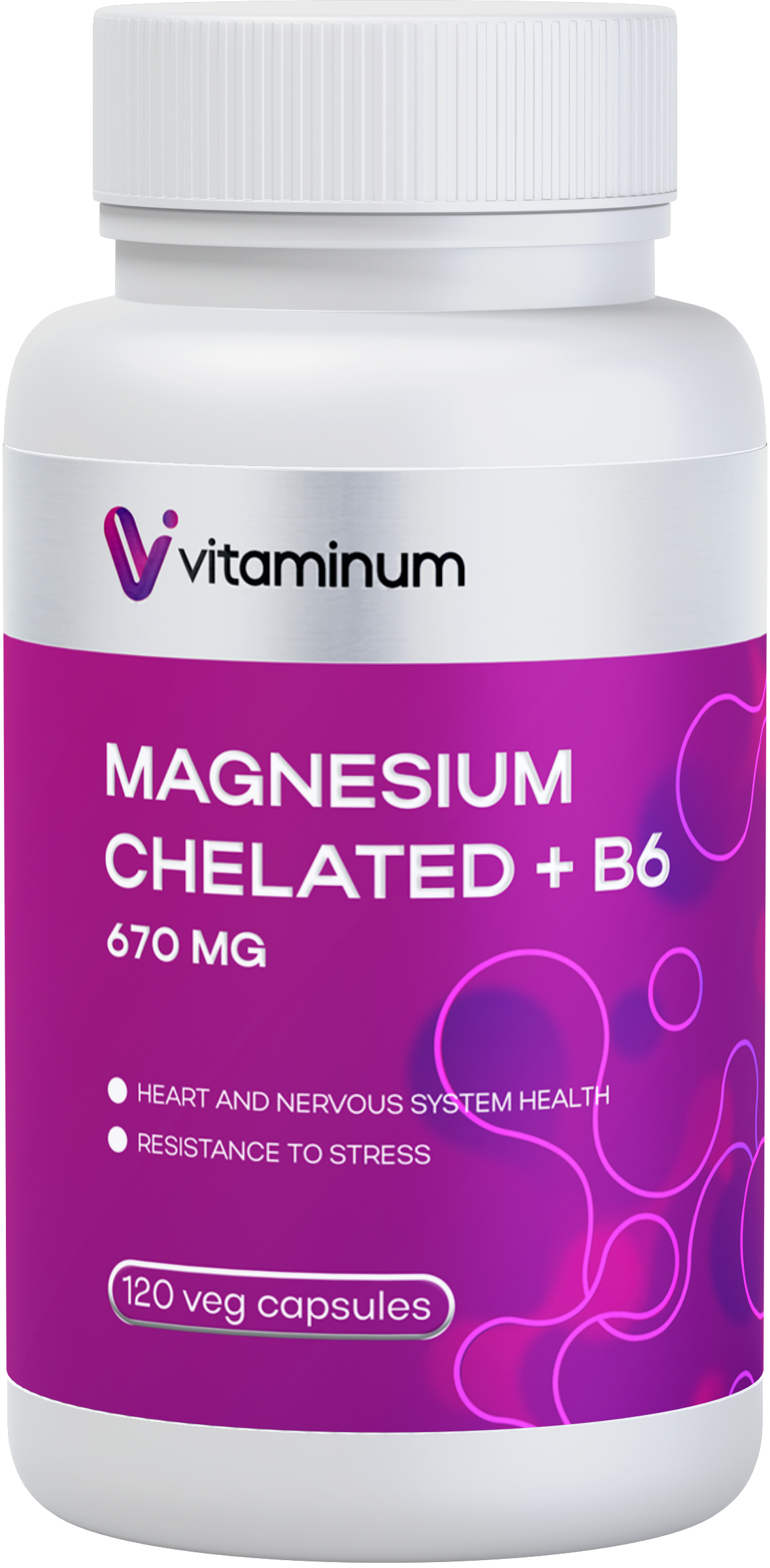  Vitaminum МАГНИЙ ХЕЛАТ + витамин В6 (670 MG) 120 капсул 800 мг  в Братске