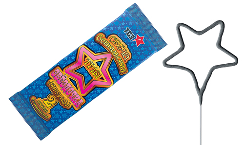  Бенгальские свечи фигурные 2 шт "Звездочка"  в Братске