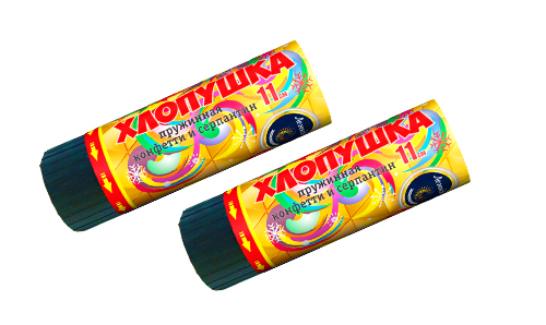  Пружинная хлопушка 11см с конфетти и серпантином  в Братске